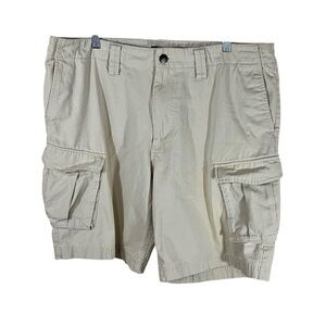 John Bartlett  Men’s Size 38 Beige Tan 100% Cotton Cargo Shorts *light Staining